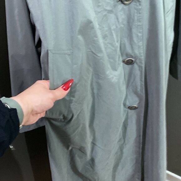 Vintage London Fog Light Spruce Green Trench Coat Removable Wool Liner - Picture 5 of 16